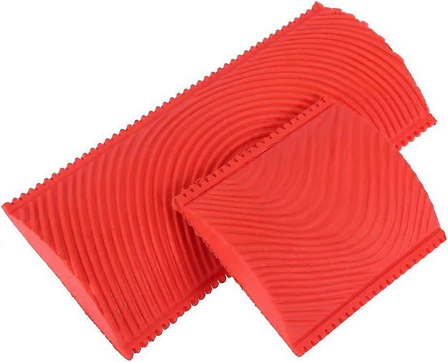 2Pcs Wood Graining Pattern Tool Rubber Empaistic