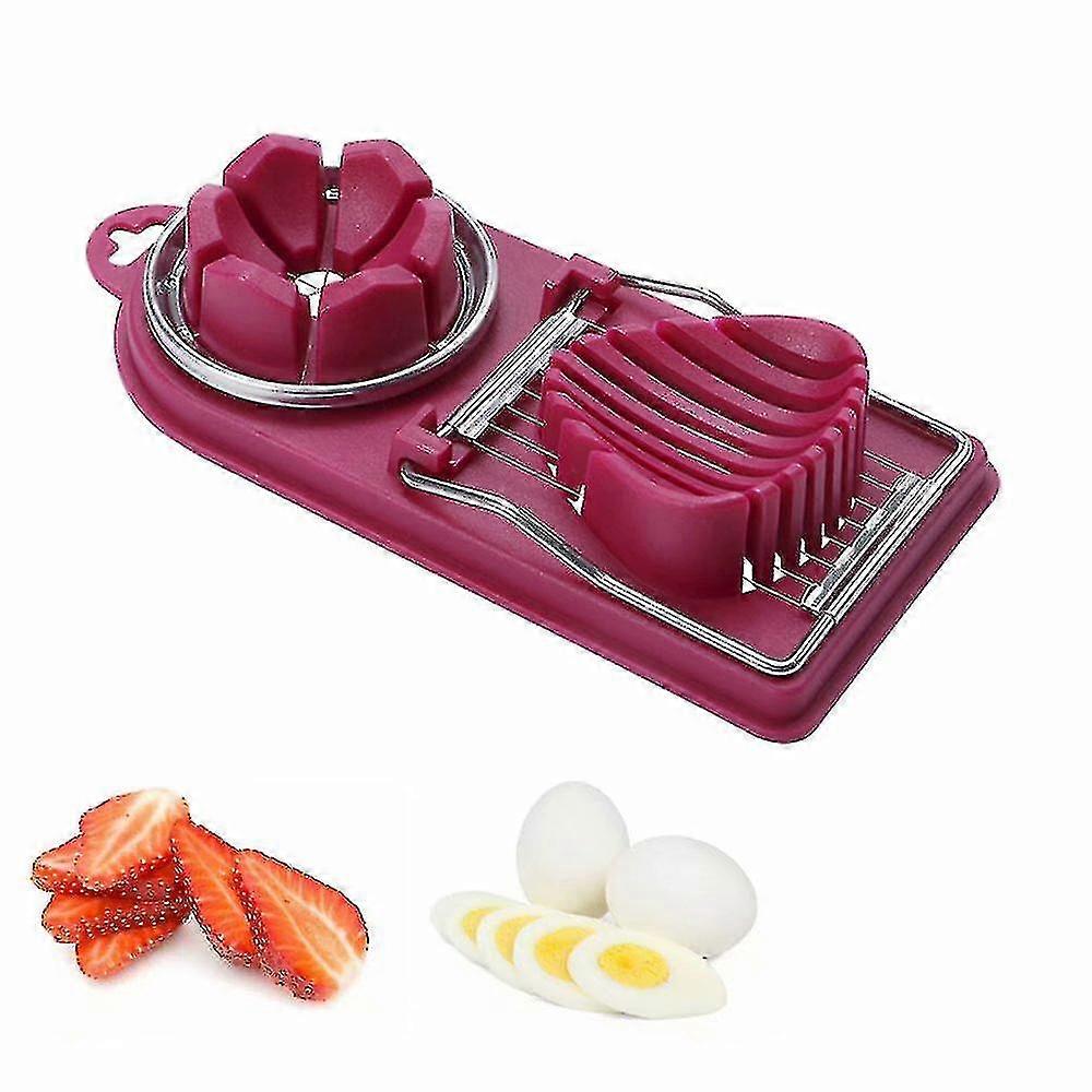 Multifunctional Egg Cutter, Used For Cutting Eggs, Bananas And Strawberriesred