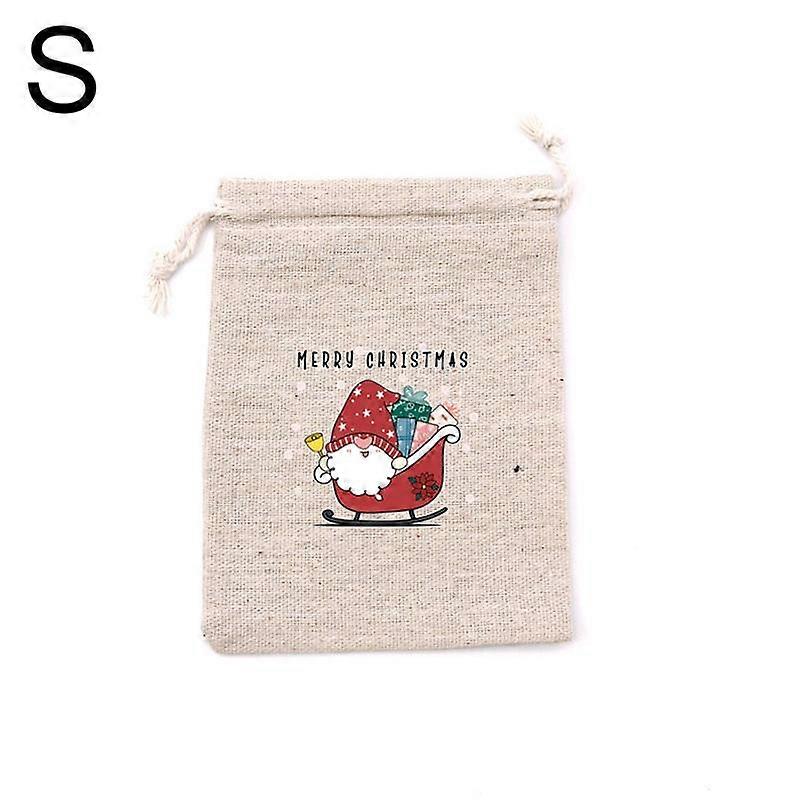Christmas Linen Bag Candies Drawstring Gift Storage