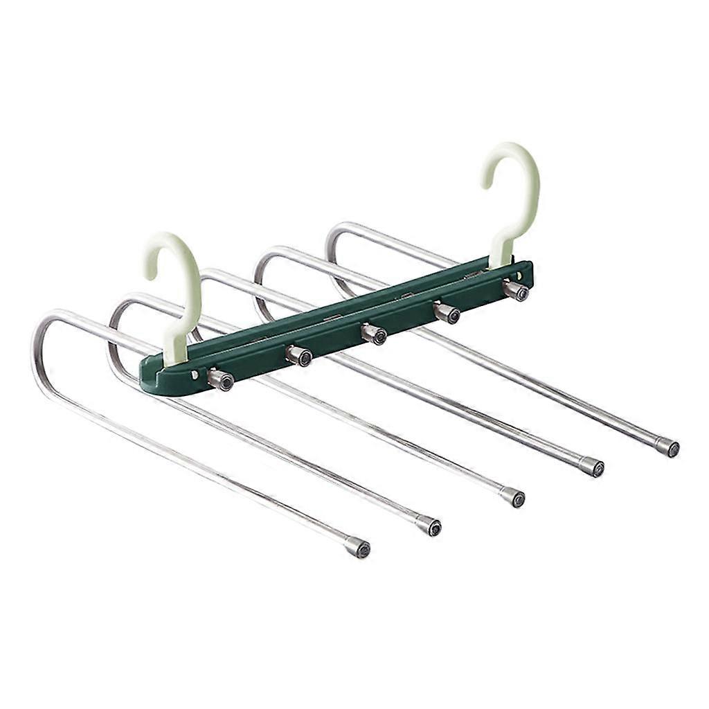 Clothes Pants Trouser Hanger Closet Multi Layer Storage Rack Green