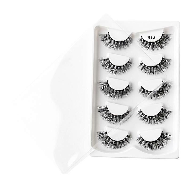 Makeup Eyelashes 3D Mink-Lashes Fluffy-Soft Wispy Natural Cross-Lash Extension