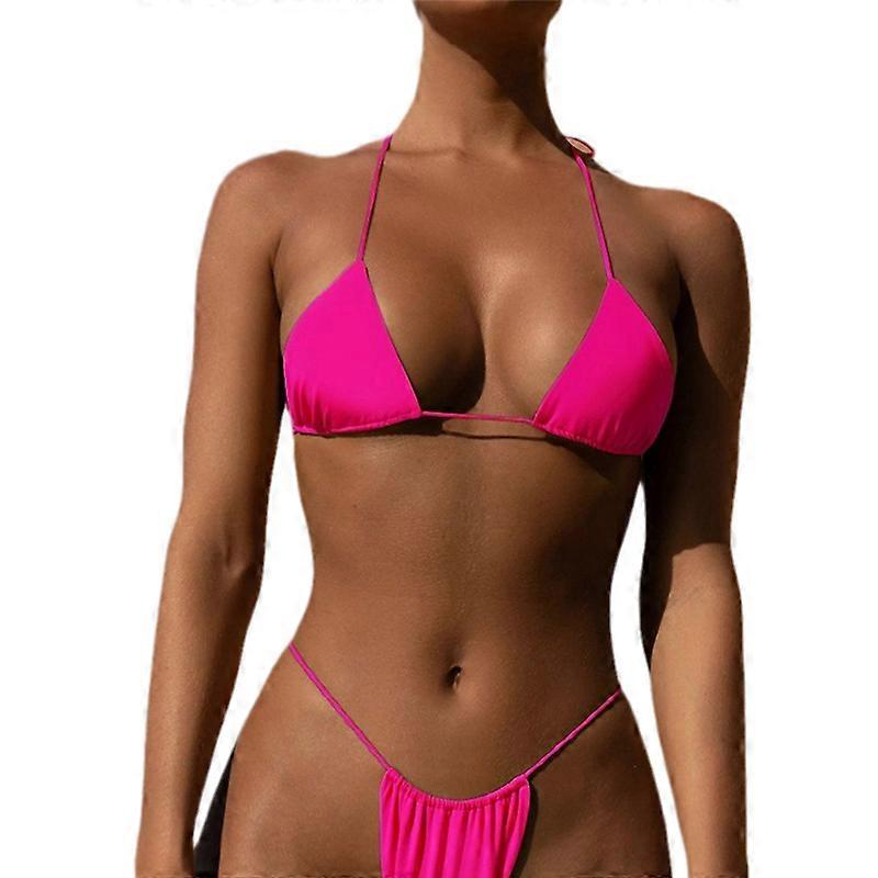 Lace-up Bikini Sexy Solid Color Two-piece Ladies Swimsuit Set