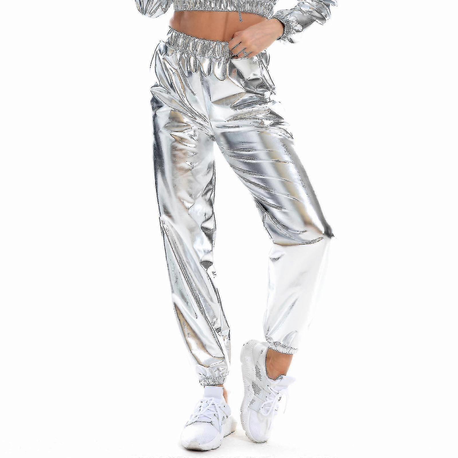 Women's Holographic Streetwear Club Cool Shiny Causal Pants