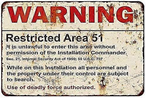 Aviso Área Restrita Militar Vintage Retro Gift 8x12 polegadas OU 12x16 polegadas Modo 3770