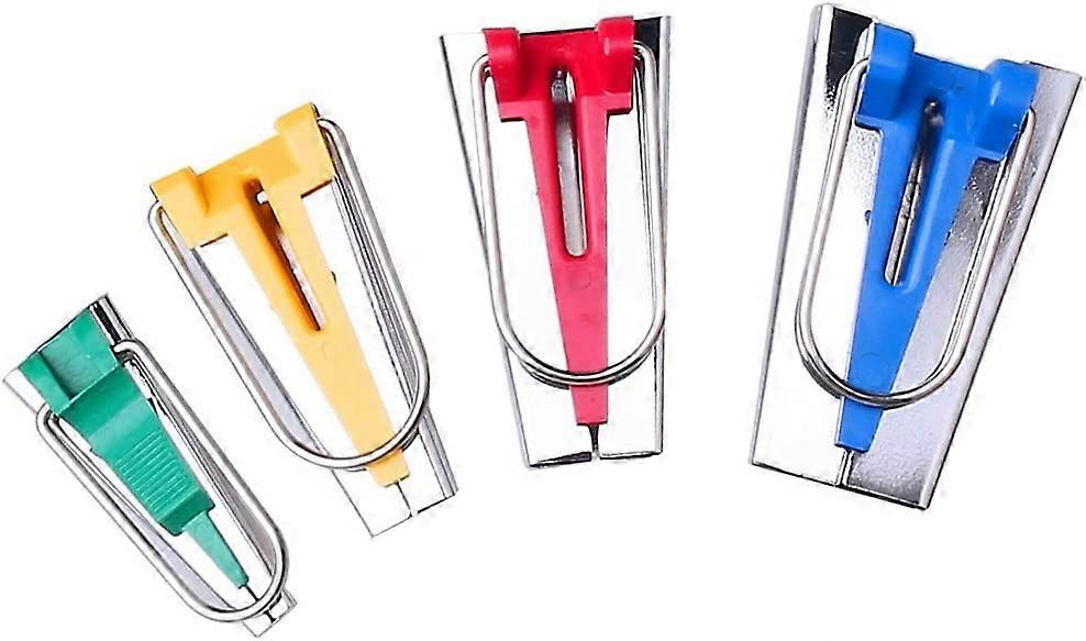 4 Pack Bias Tape Maker, Sewing Bias Tape Fabric Tape Maker Tool for Making - Width 25mm 18mm 12mm 6mm