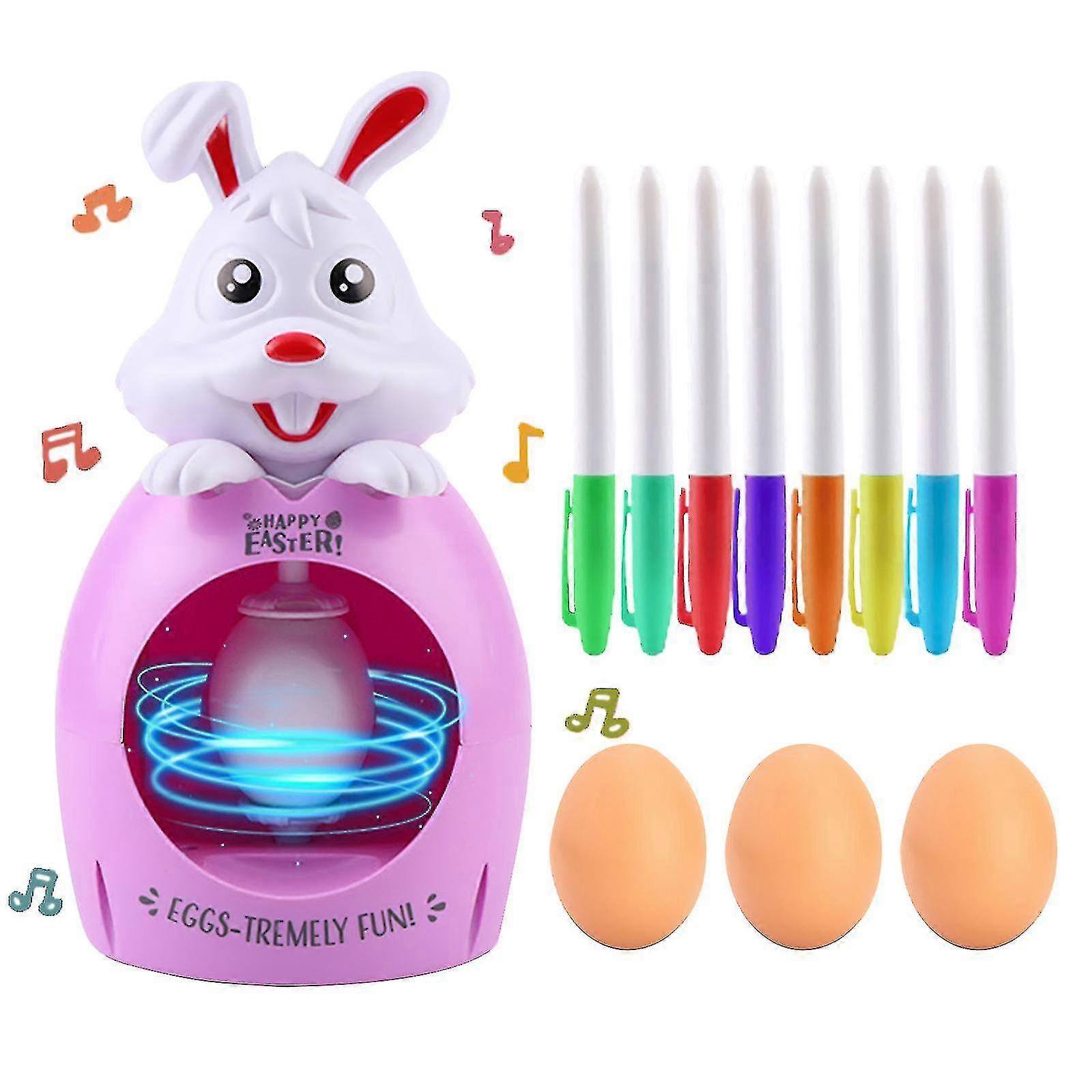 Easter Egg Decorator Kit - Arts And Crafts Set - Includes Egg Decorating Spinner And 8 Colorful Quick Drying Non Toxic Markers