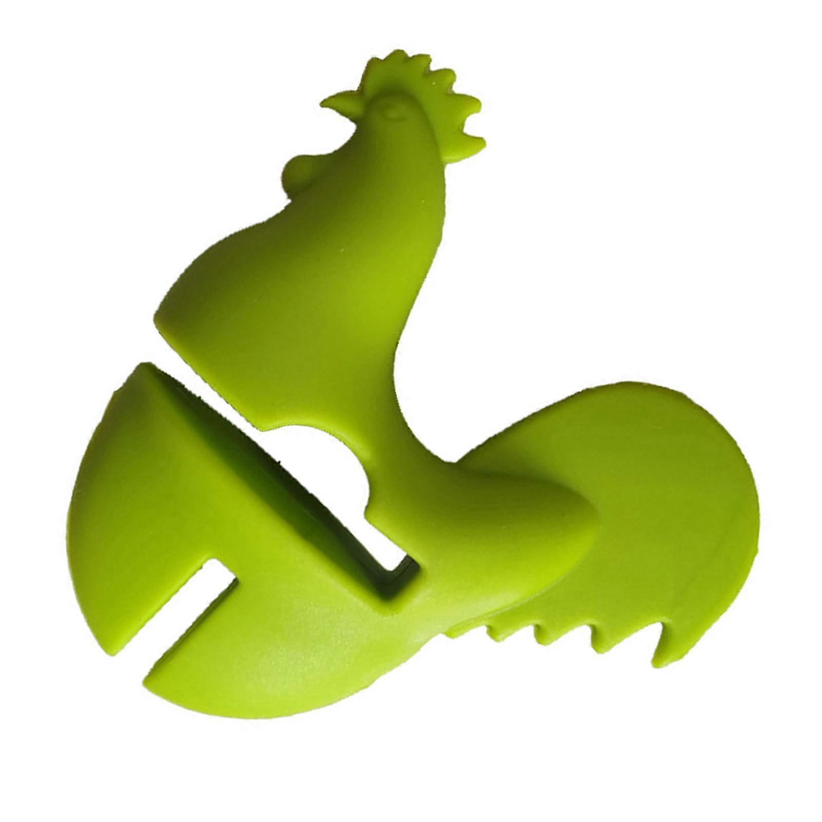 Green Silicone Rooster Kitchen Pot Clip Soft Elastic Kitchen Accessories