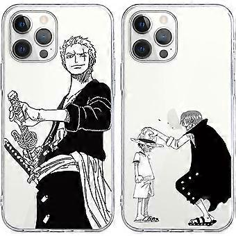 2 Pieces Case for iPhone 12 Pro/iPhone 12 6.1'', Anime One Piece