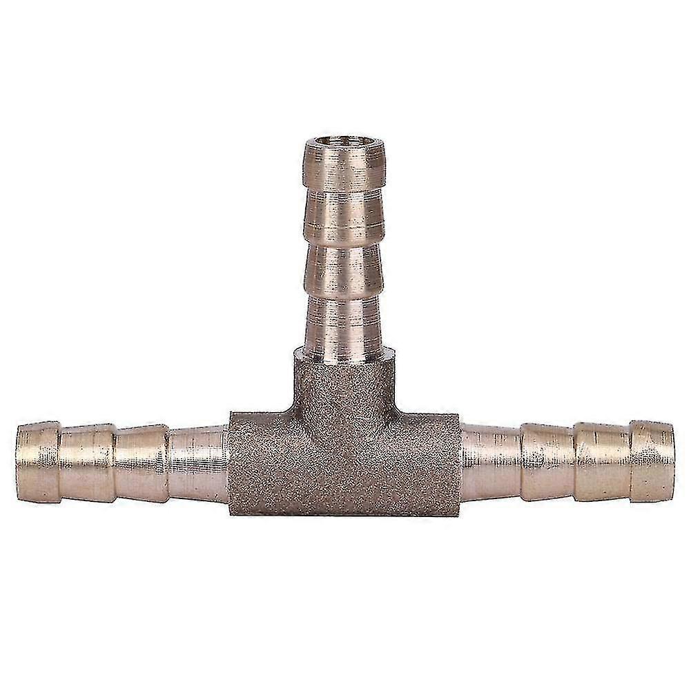 3 Way Hose Joiner, Brass T Piece 3 Way Fuel Hose Joiner Connector Barbed Hose Fittings For Compressed Air (6Mm)