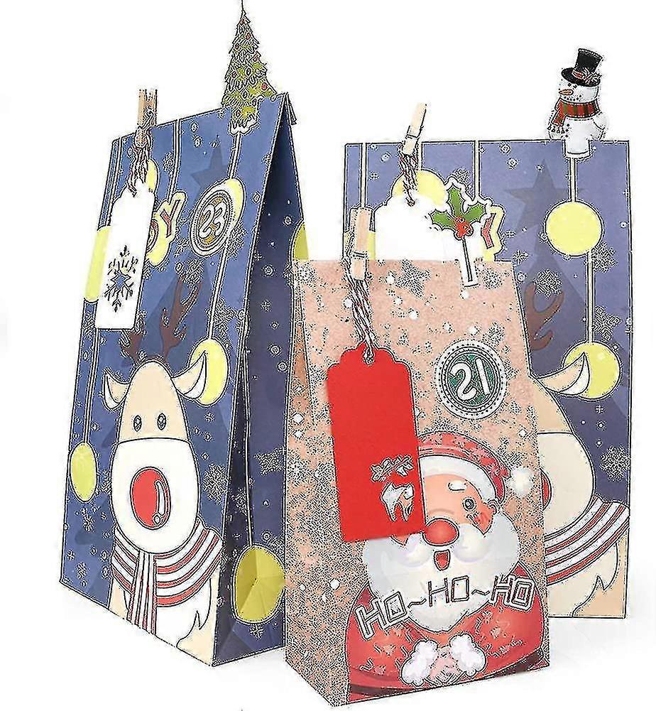 Advent Calendar pentru a umple mari, pungi de hârtie cadou pentru a umple-te obiecte de artizanat