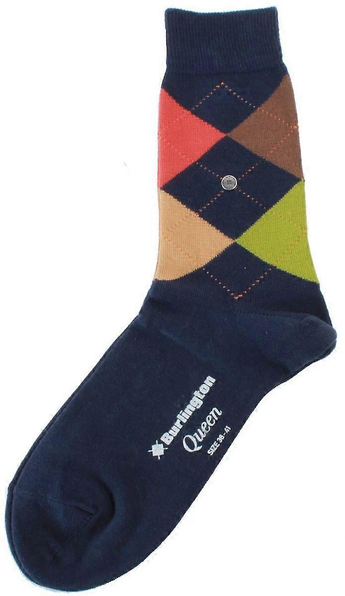 Burlington Queen Socks - Navy/Green/Brown
