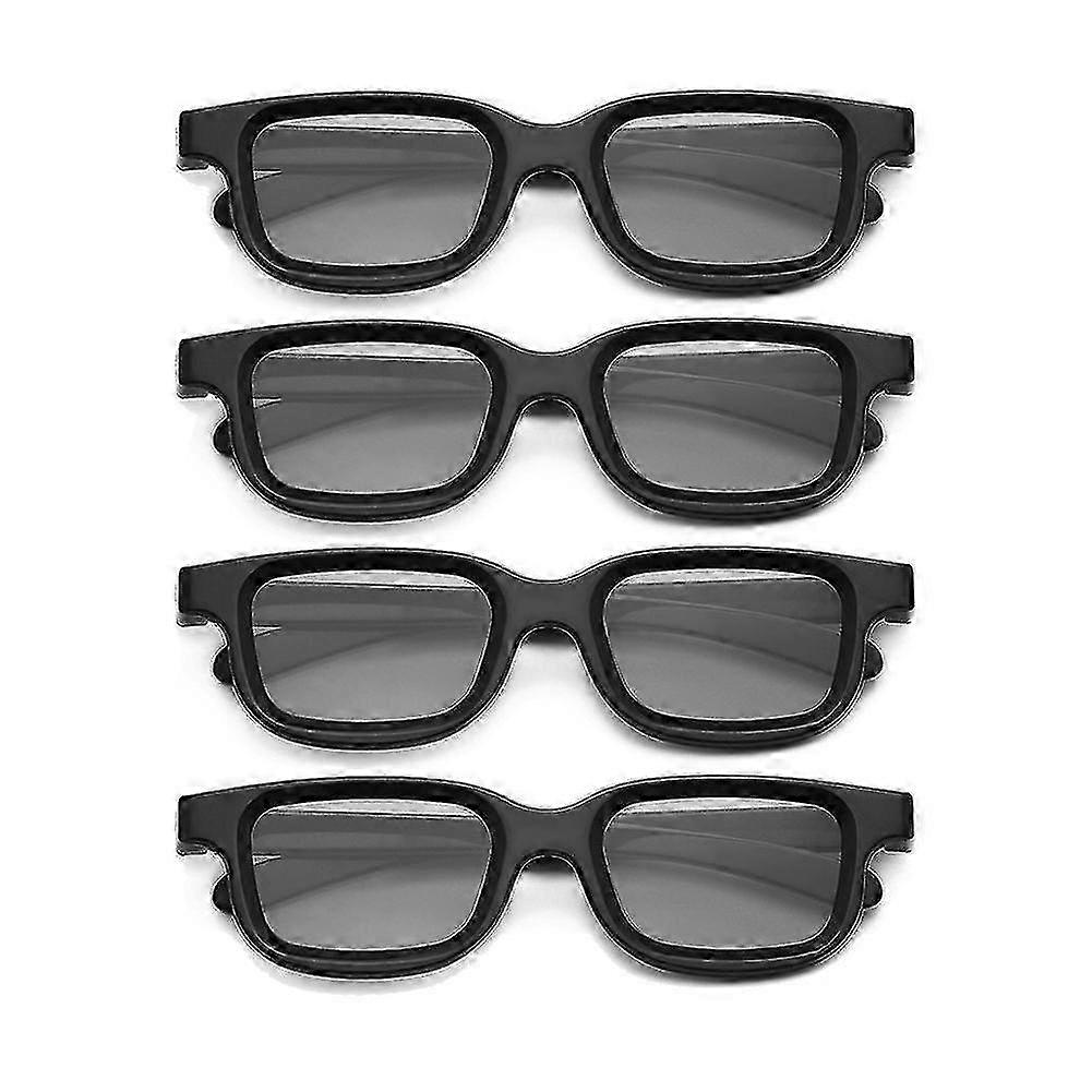 4Pcs Polarized Passive 3D Glasses compatible with 3D TV Real 3D Cinemas compatible with 3D Gaming an