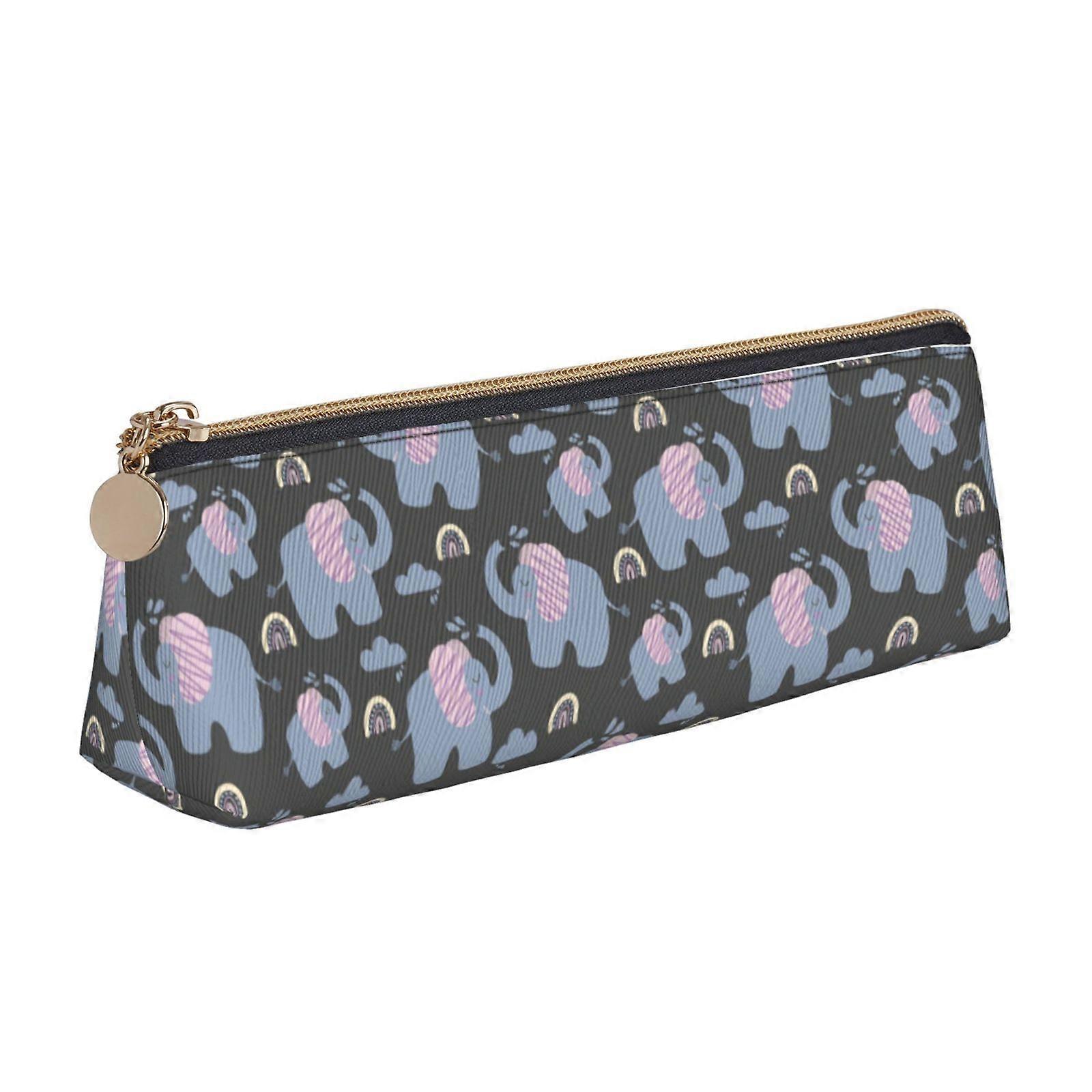 لطيف الكرتون نمط لطيف الجلود قلم رصاص القلم القضية مثلث المحمولة القلم سستة حقيبة للرجال والنساء والمكتب والعمل