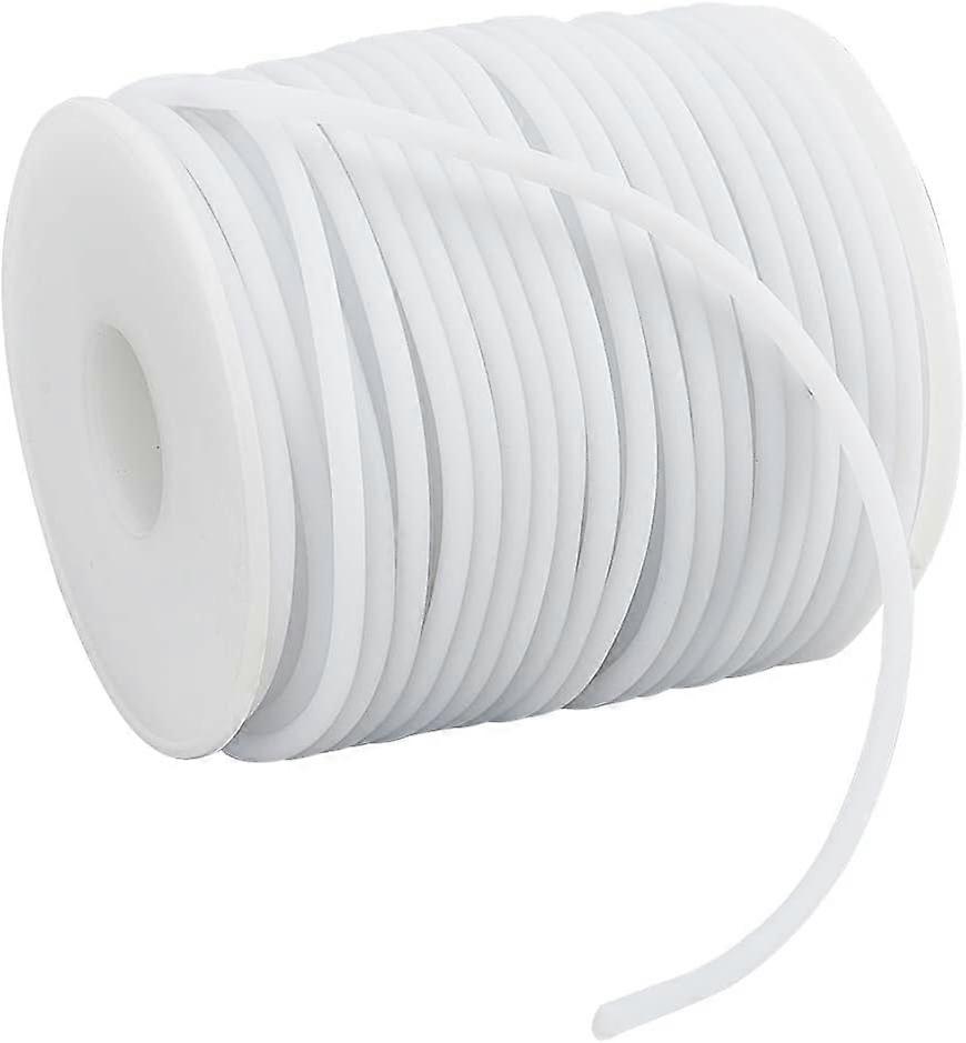 32.81 Yards Solid Rubber Cord 3mm White Plastic Rope Rubber Tubing Cord Round Cord Beading Crafting String for DIY Craft Making