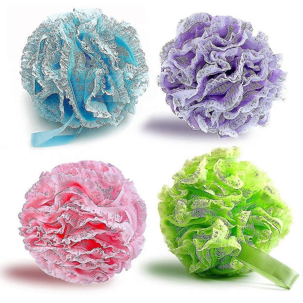 Soft Body Bath Sponge Shower Sponge Soap Sponge Puff 4-pack