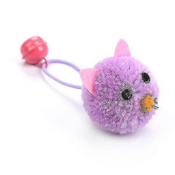 Cat Toy Plush Mouse Head Shape Bell Interactive Toy