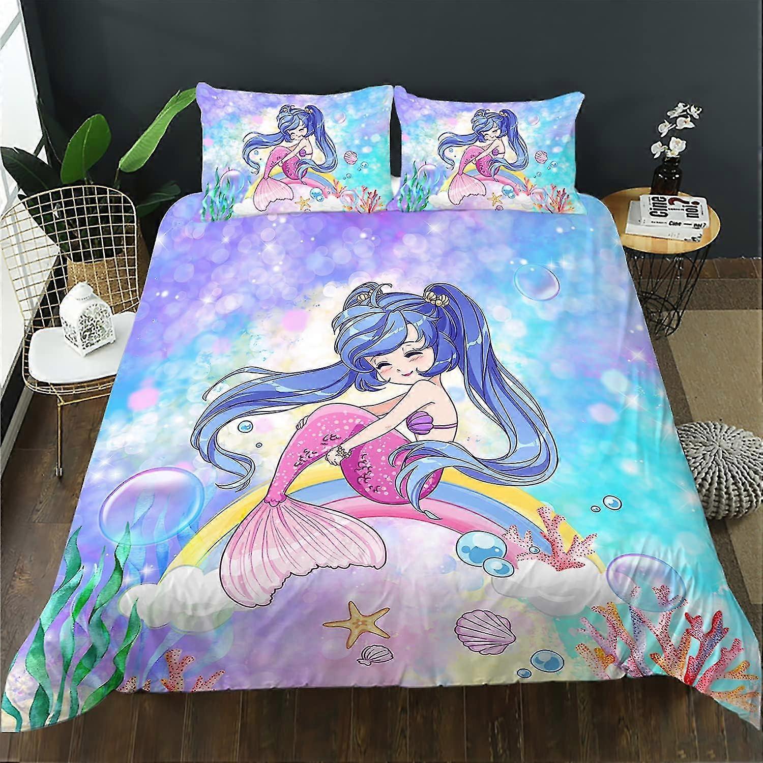 b2010 Lençóis Oceano Tema Edredom Capa de Edredom 3 Peças Conjunto de Cama 1 Colcha e 2 Fronhas Lençóis gb2010