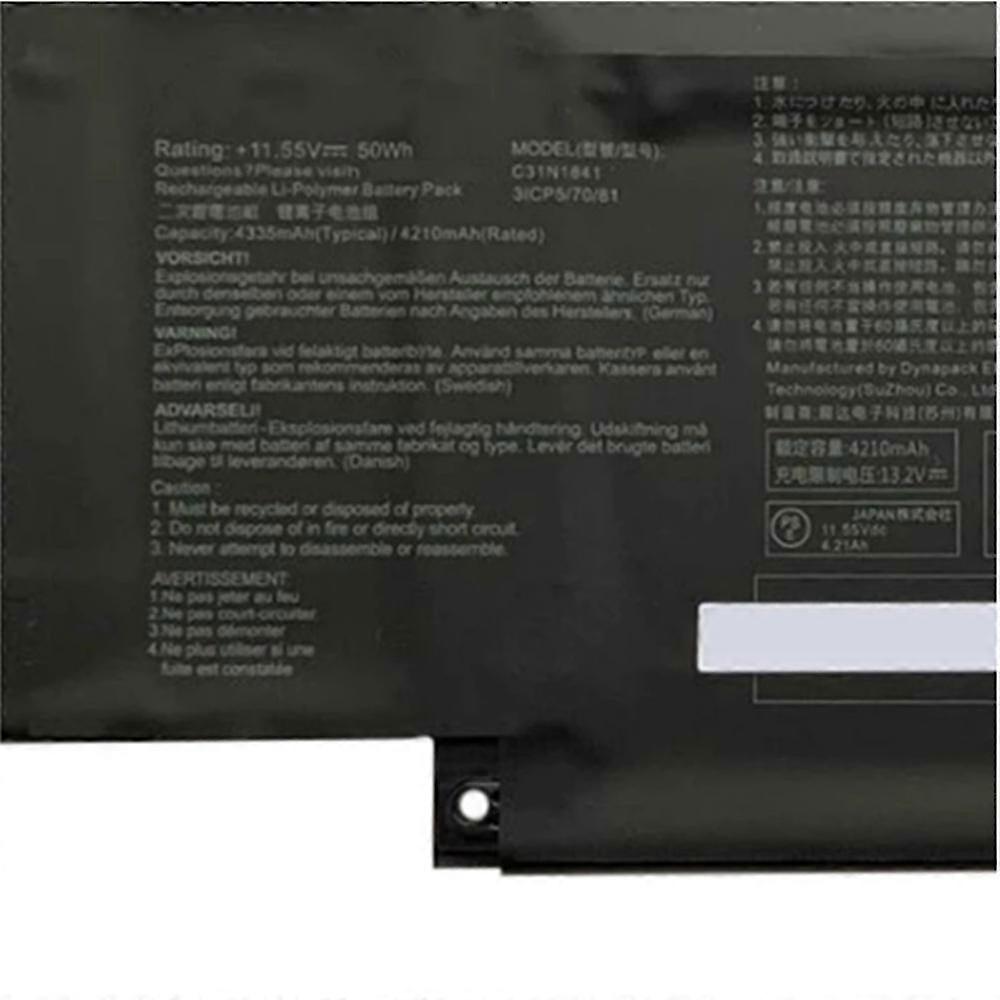 xjمتوافق مع بطارية الكمبيوتر المحمول Asus C31N1841 Ux334fl Ux434fl Ux463fl