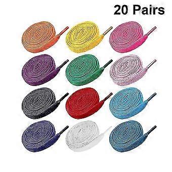 20pc Paare Ersatz Flache Schuhe Schnürsenkel Bunte Schuhe Schnürsenkel Schnüre für Sportschuhe Turnschuhe Skates neu