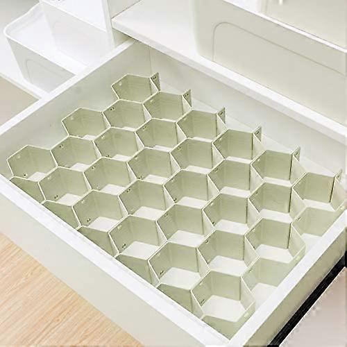 Drawer Divider Organizer 8pcs DIY Plastic Grid Honeycomb Drawer Divider Green