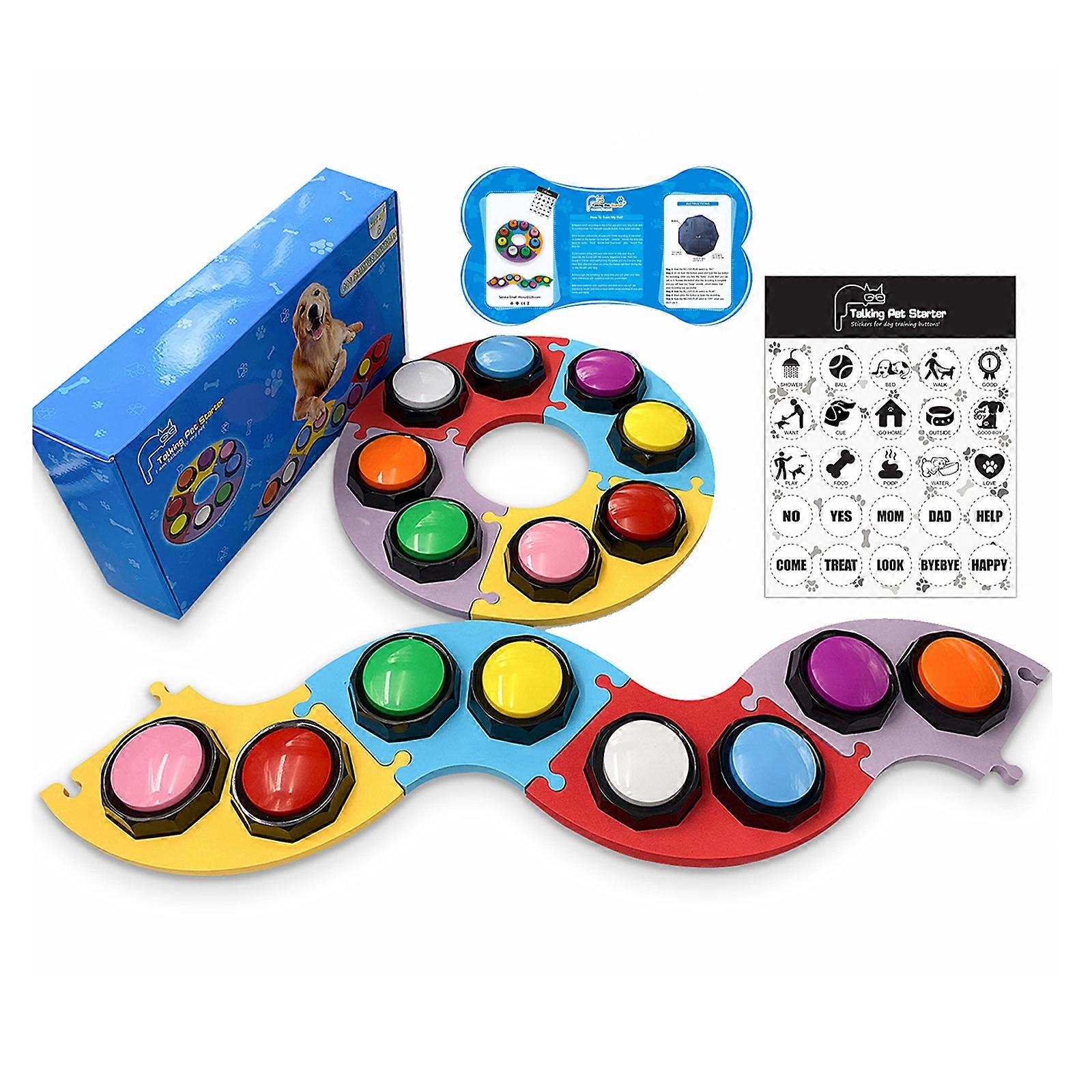 Set Of 8 Colors Dog Buttons With Four Eva Matdog Recordable Training Buzzers