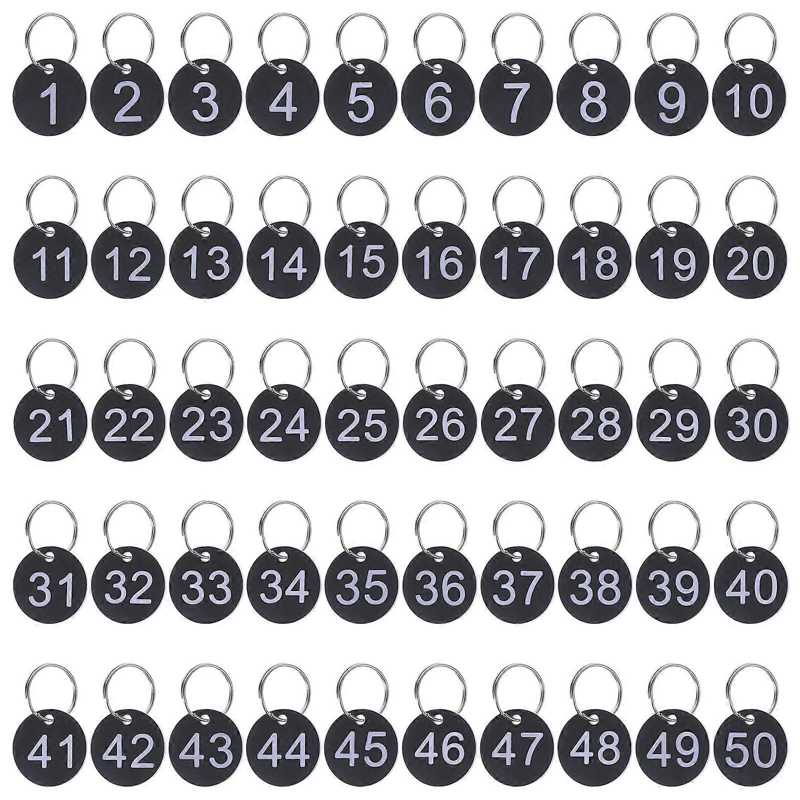 50 Sets Round Number Tags Acrylic Number Tags Portable Number Tags Hanging Number Tags with Rings