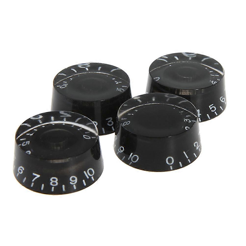 4 PCS/ Set Round Guitar Knobs Volume Tone Control Knobs Rotary Knobs for Epiphone Style Electric Guitar Parts Replacement (Black)