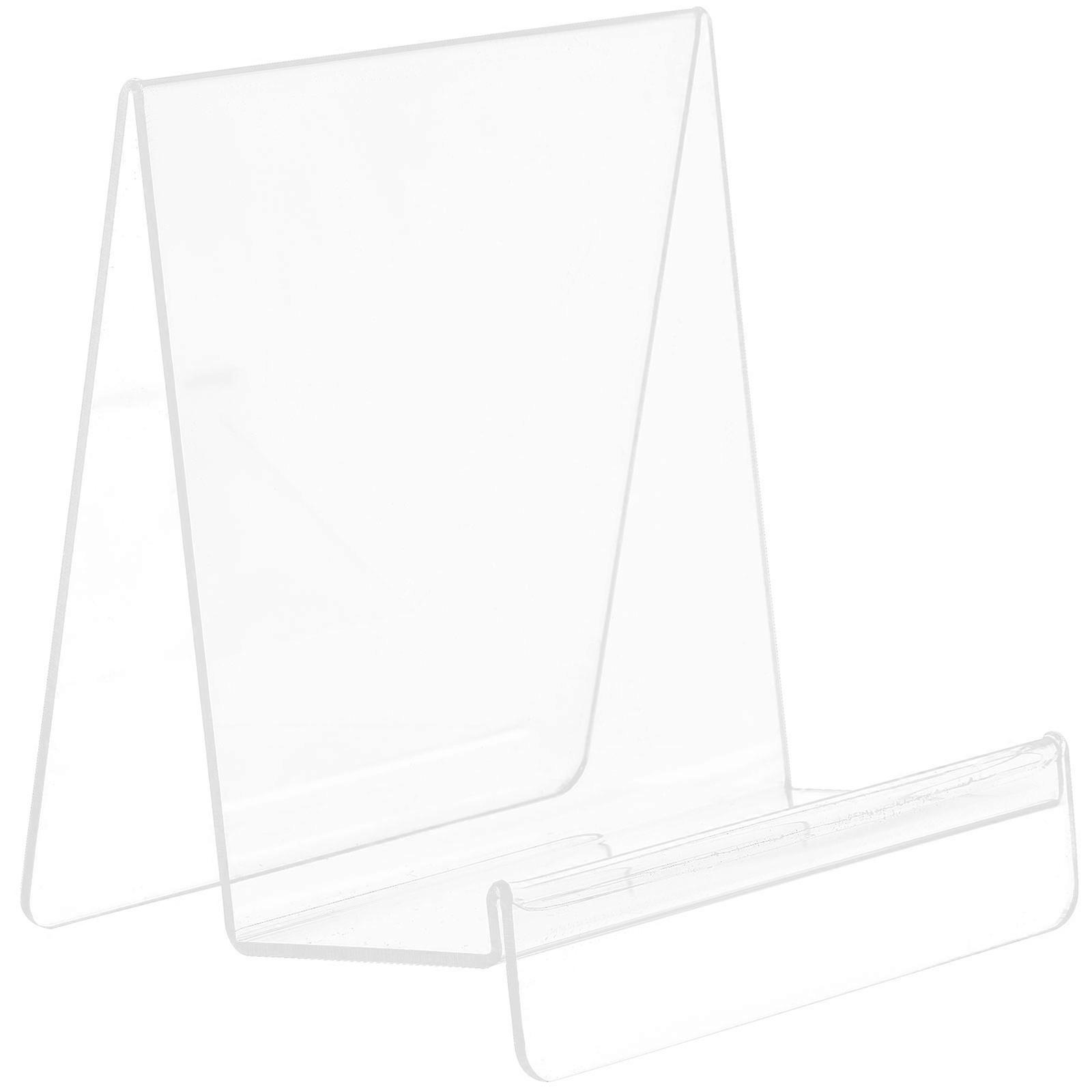 Acrylic Book Display Stand Clear Easel Books Storage Rack Pictures CDs Support