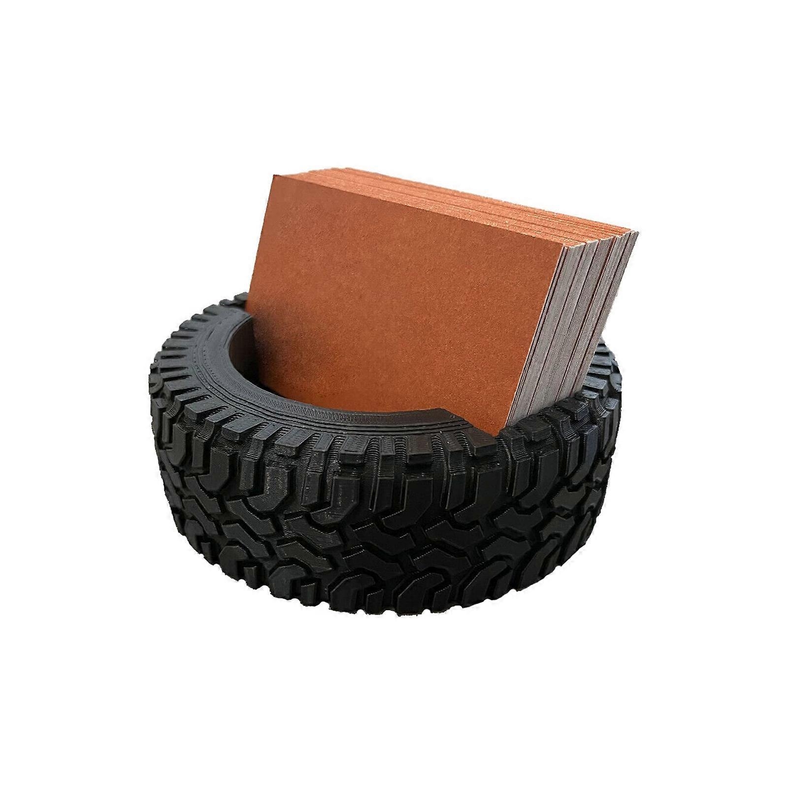 New Wheel Tire Business Card Holder Resin Craft Office Desktop Work Name Card Display Stand
