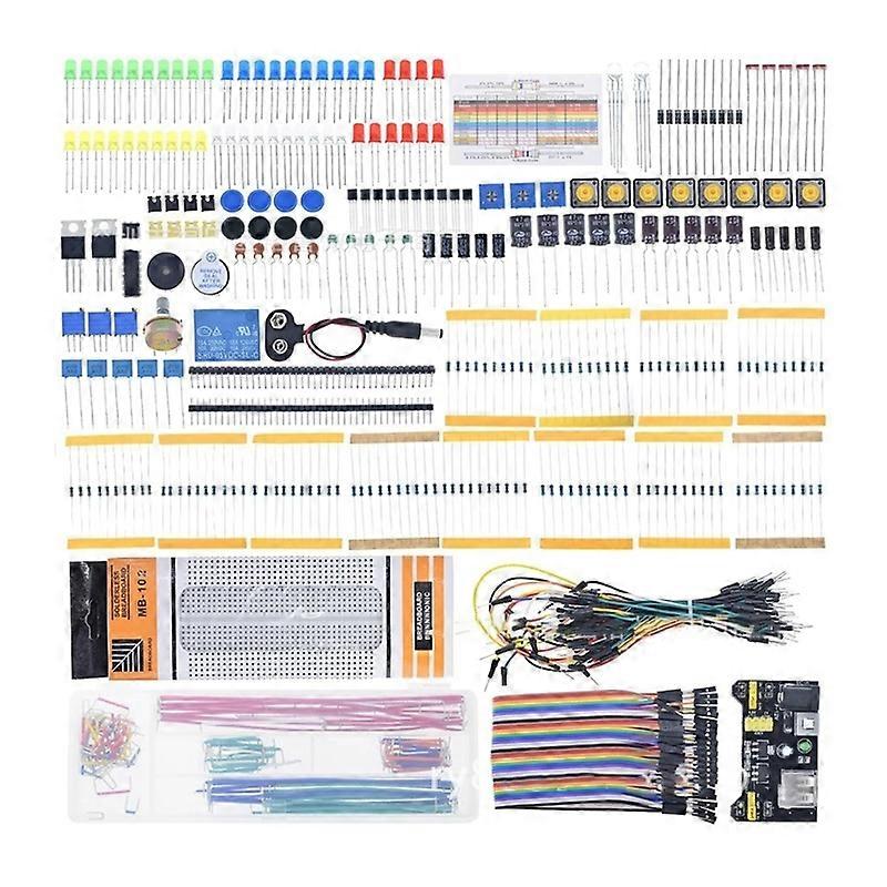 New Electronics Components Basic Super Kit with LED Buzzer Capacitor Resistor