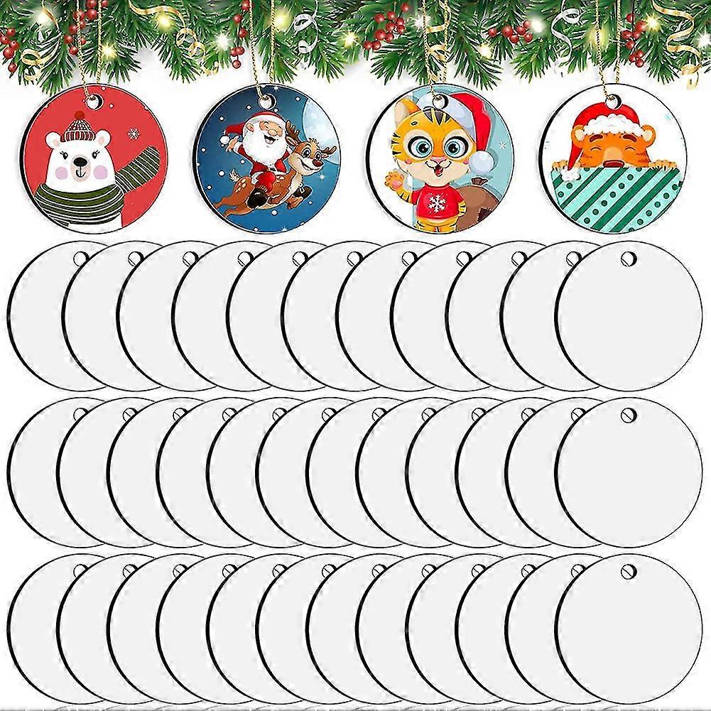 35 Pieces Sublimat Ornt Blanks, Round Blank Sublimat Ornts Sublimat For , Diy Hand