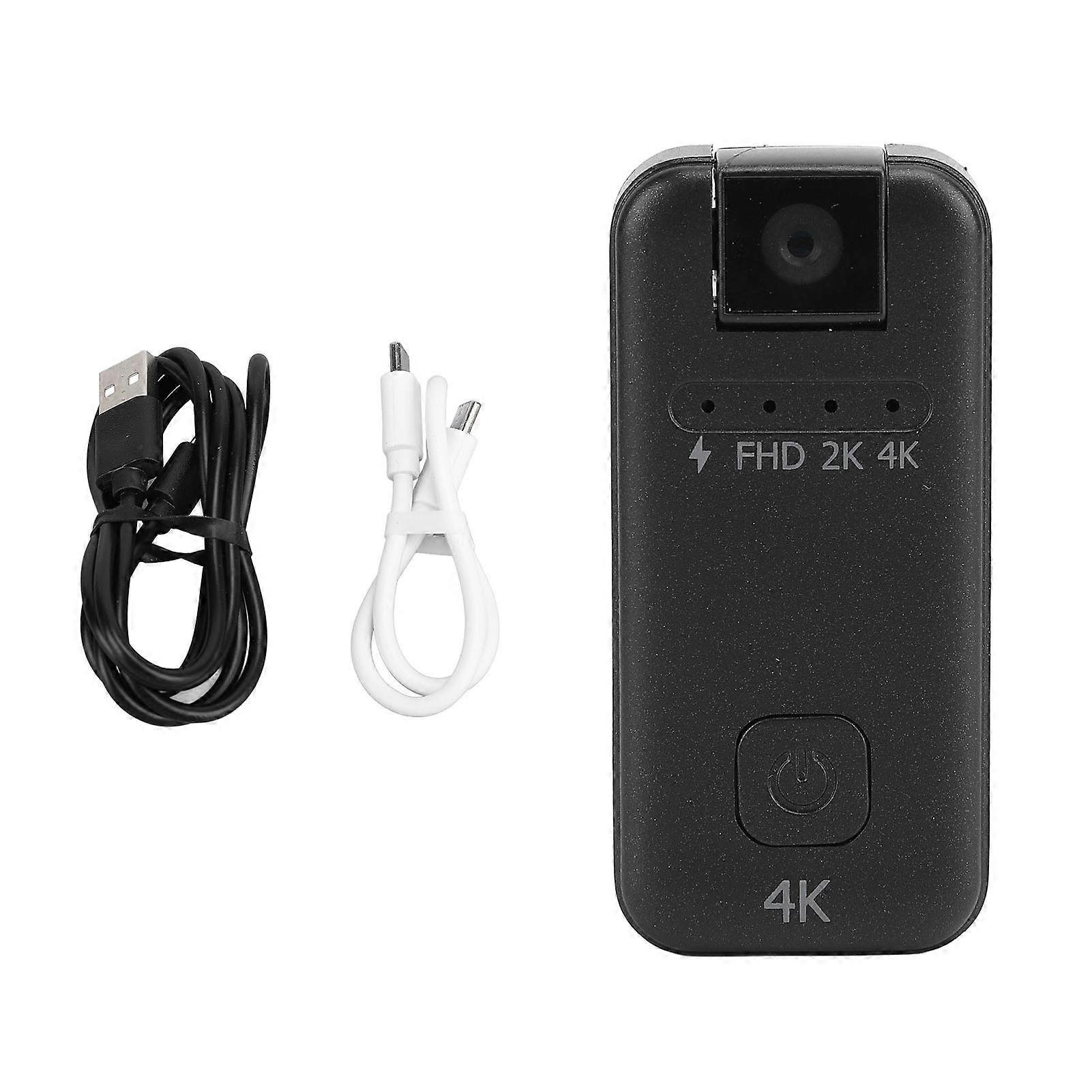 4K miniature action camera with thumb OTG cable, ideal for fishing, cycling, hiking, sports and running.