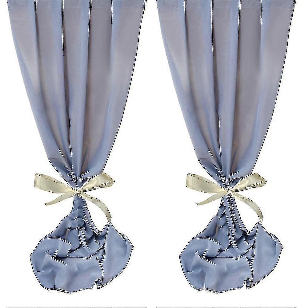 2 Pack Gray Blue Table Runner Wedding Table Runner 27x120 Inches