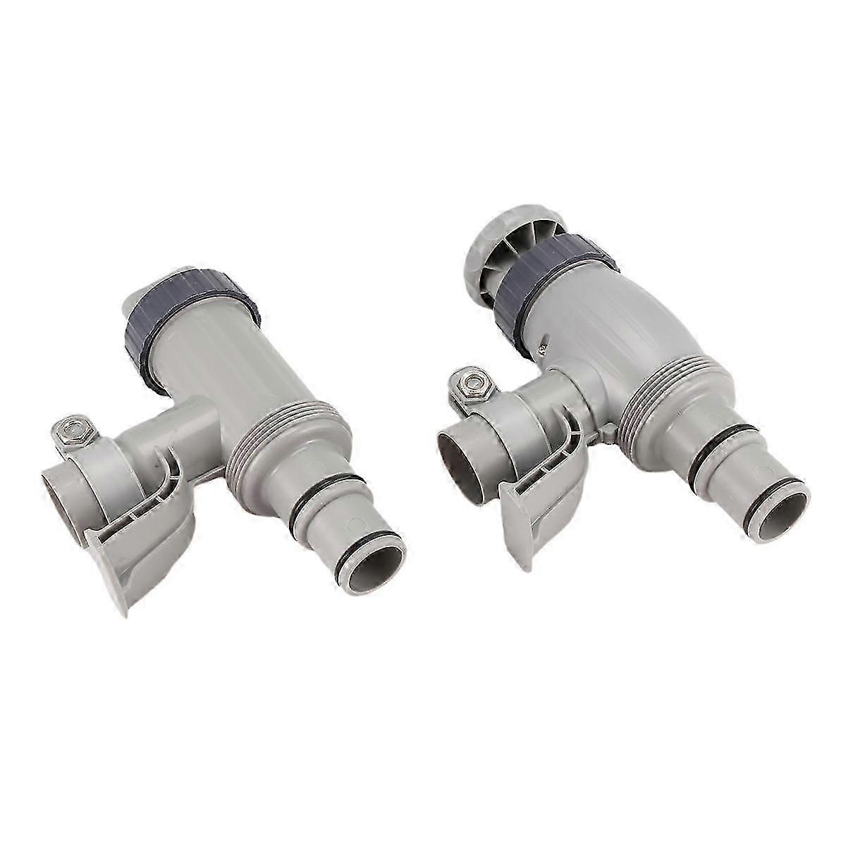 2PCS Pool Hose Adapter, Swimming Pool Replacement Pool Hose Bracket and Plunger Valve for Above Ground Swimming Pool