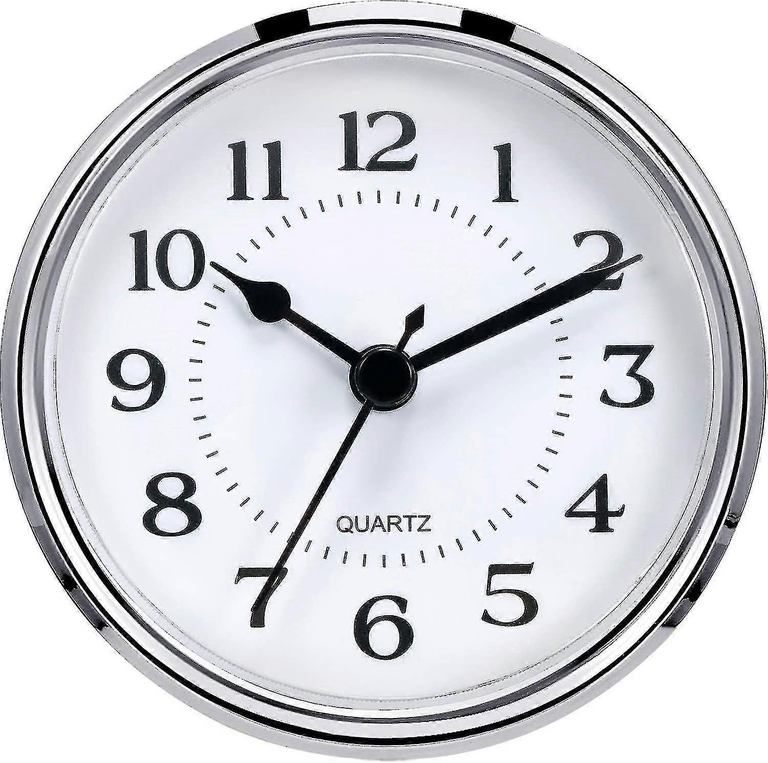 Relógio de quartzo de 3-1/2 polegadas (90 mm) com encaixe/inserção e numeral arábico, movimento de quartzo (aro prateado) S202