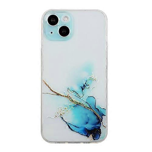 For iPhone 15 Hollow Marble Pattern TPU Straight Edge Phone Case