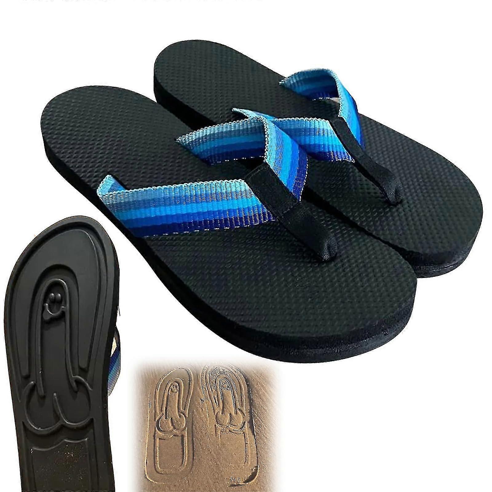 Hidden Flops, Hidden Pencil Flip Flops Funny Print Flip Flops for Women Men, Beach Flip Flops That Leave Prints Design 2024 New-Good