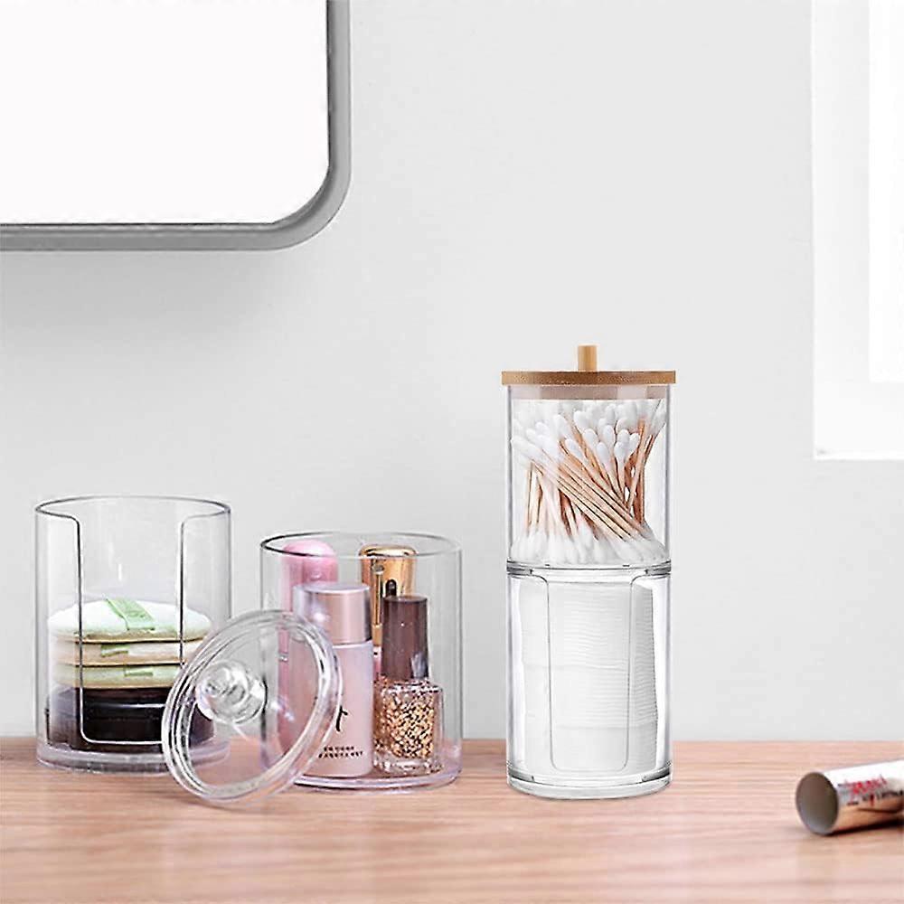 Transparent Cotton Swab Dispenser - Storage Box for Makeup Remover Cotton and Swabs