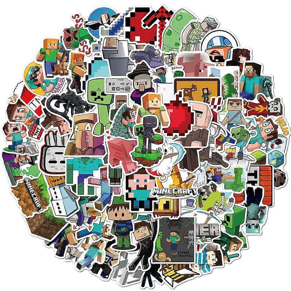 100 מדבקות משחק העולם מרובע, קריקטורה גרפיטי מחברת מקרה טלפון מדבקות אישיות