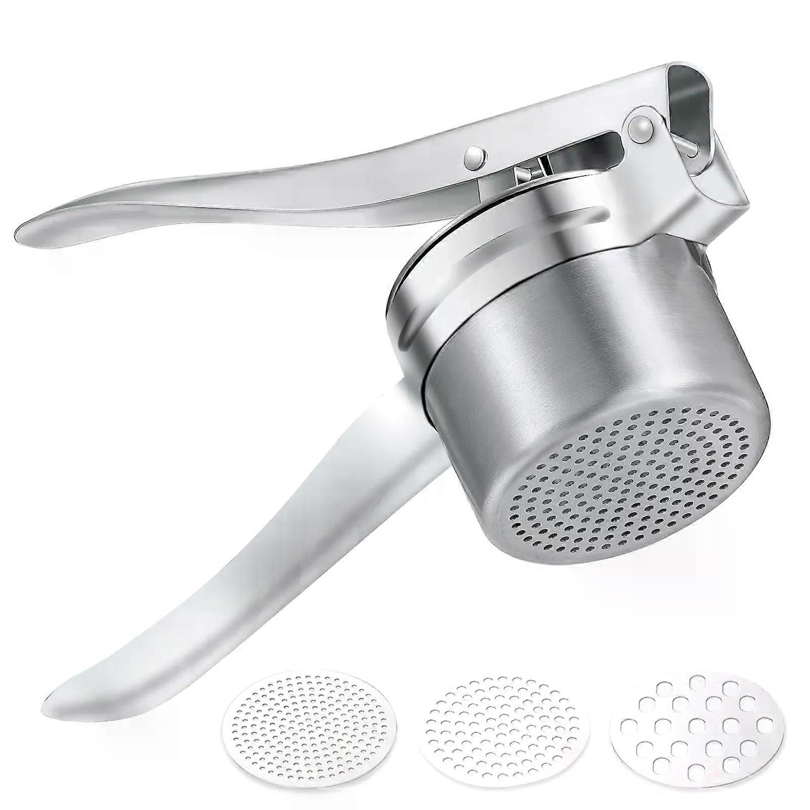 Potato Masher Stainless Steel with 3 Interchangeable Fine Discs Kitchen Tool for Mashed Potatoes