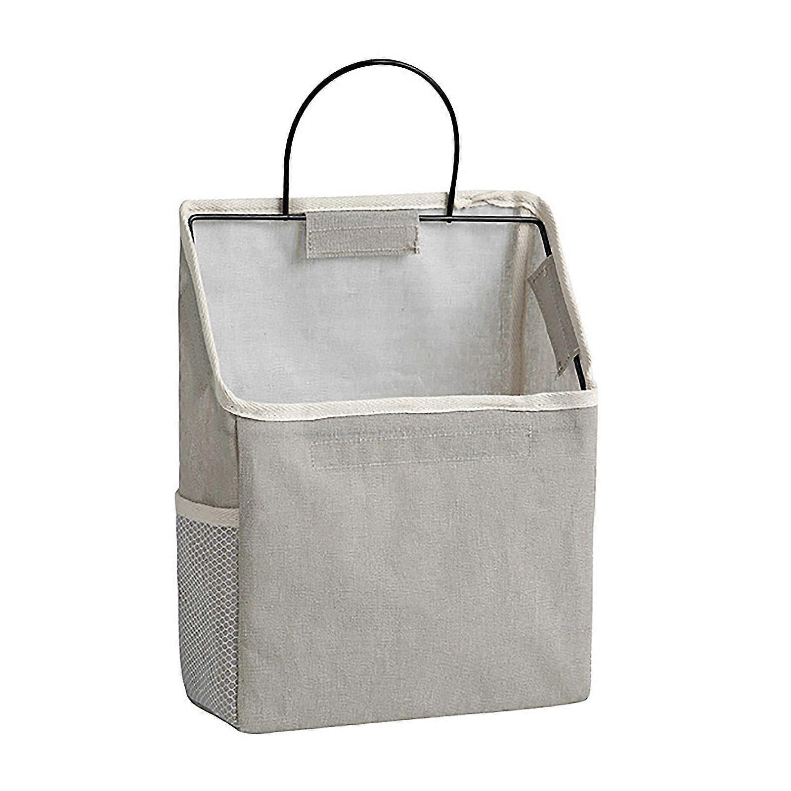 ファブリックウォールハンギング収納キャディバッグドアポーチオーガナイザー寝室バスルームキッチングレー