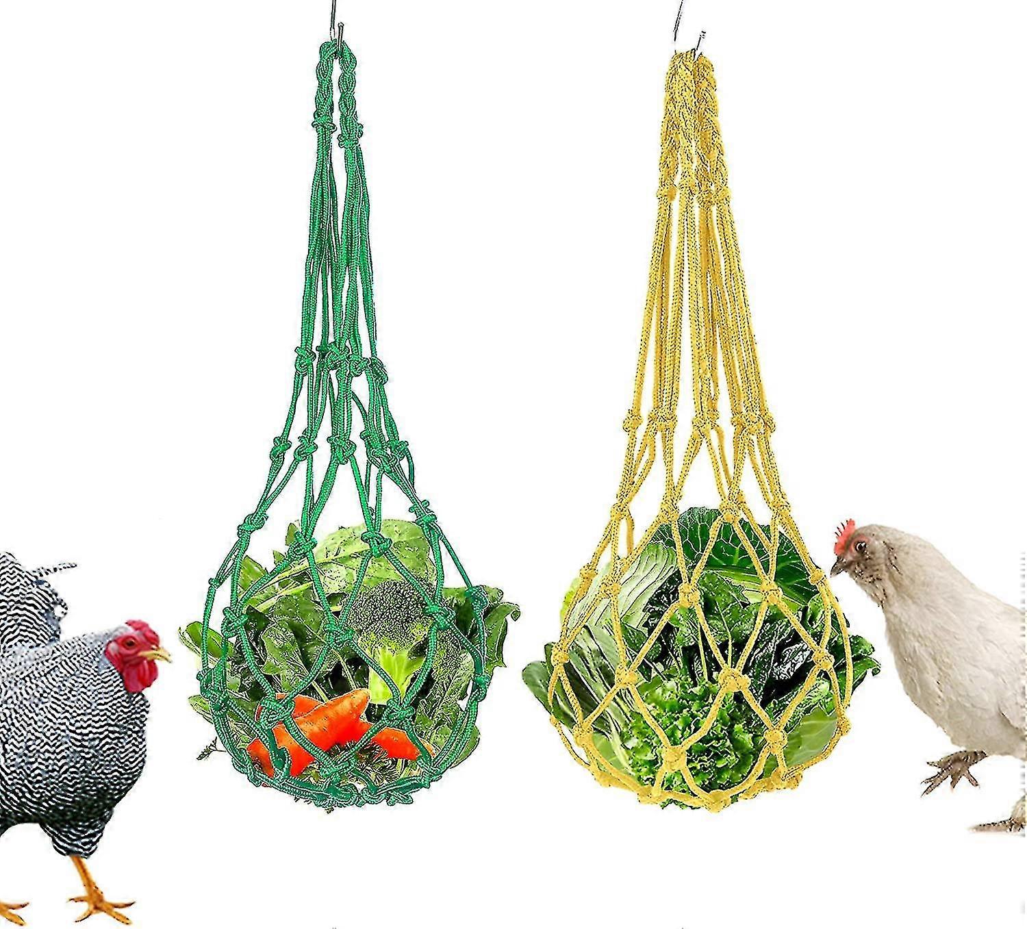2pcs Chicken Veggies Skewer Holder with S Hooks for Hanging Feeder Toy