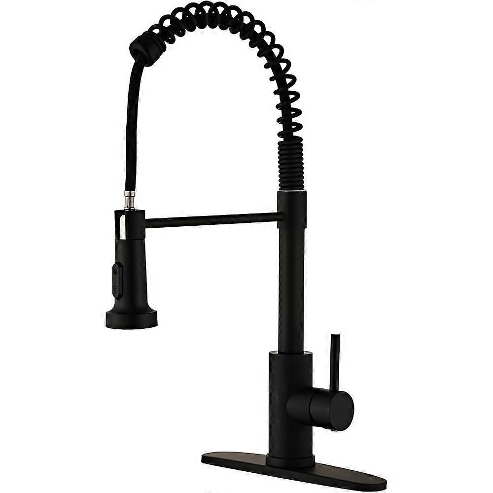 Matte black touchless kitchen faucet