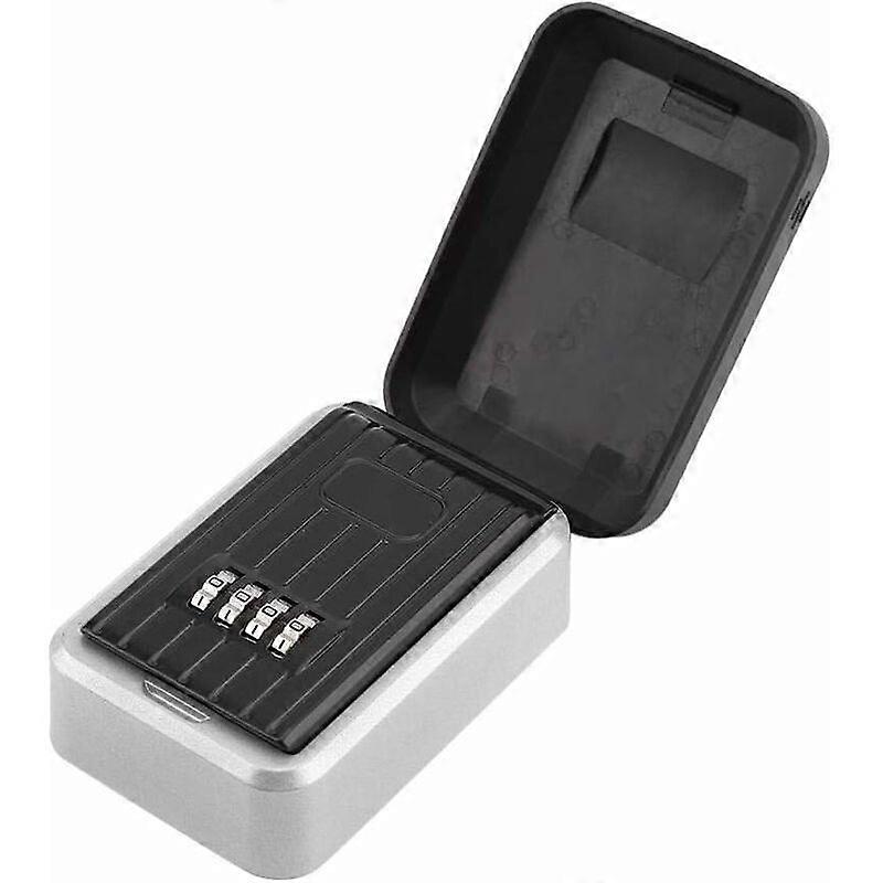 Secure Key Box, Outdoor Key Box with 4 Codes & 1 Keys, Security Key Storage Box Durable Outdoor Wall Mounted Secure Key Box