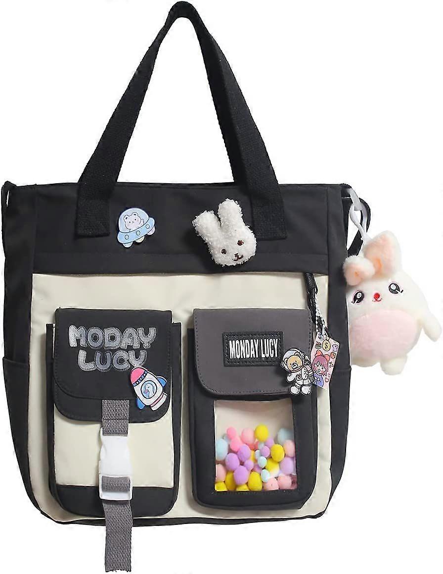 バッグ uou cute bag JAWSEU Kawaii Shopping Bag, Women's Backpack with Kawaii Pin