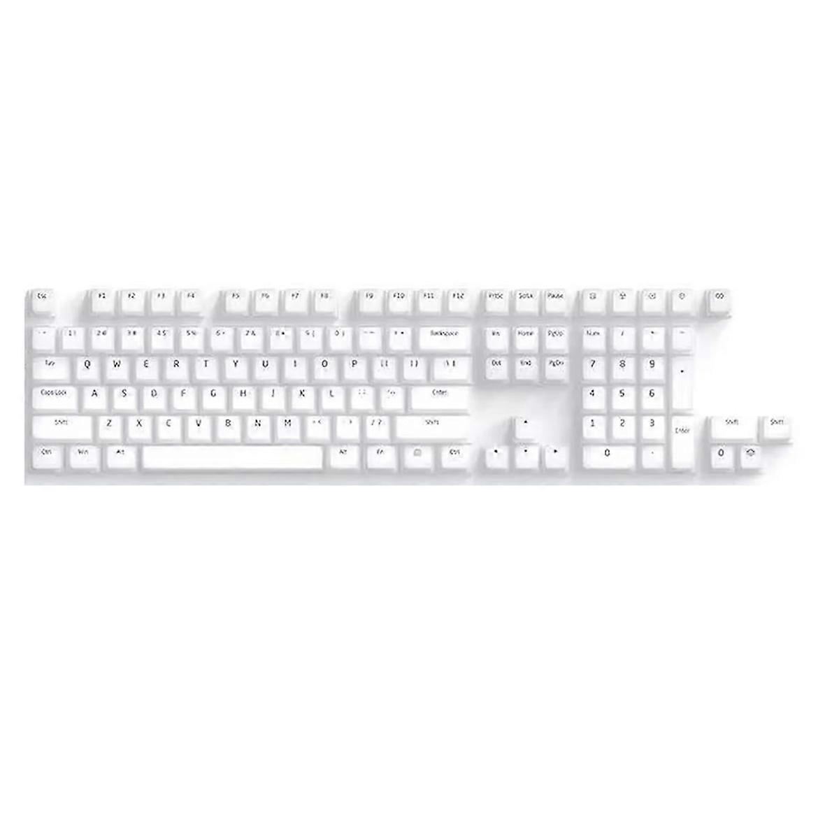 Jelly Pudding Soft Silicone Keycap Set ABS 113 Keys Matte Transparent Girl Simple for 60/84/98/108 Mechanical Keyboards