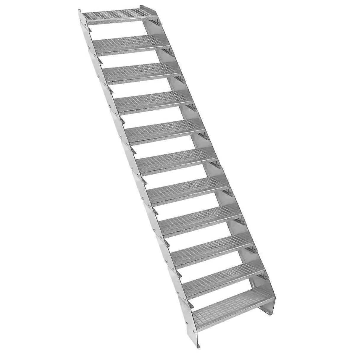 Escalier galvanisé réglable à 11 sections - 600 mm de large