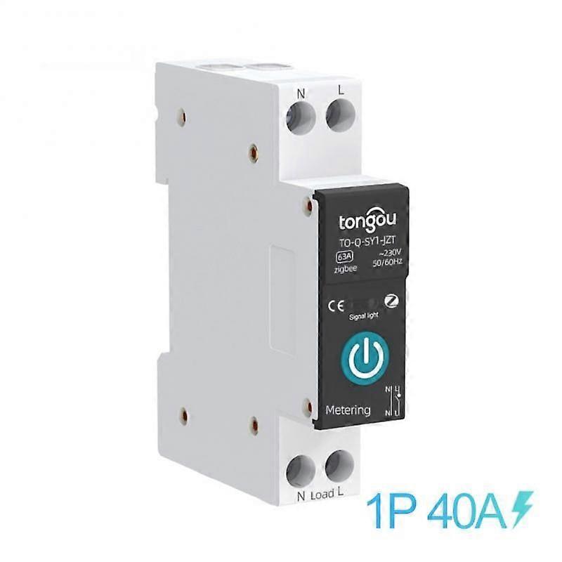 Disyuntor de interruptor inteligente Tuya ZigBee con medición 1P 63A Carril DIN