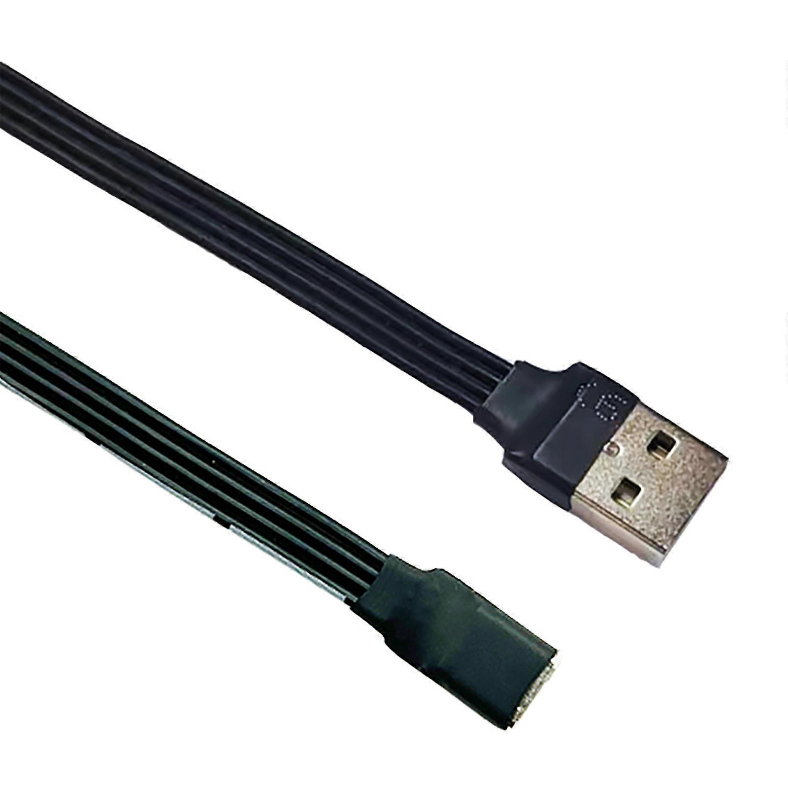 Flexible Flat Silicone USB to Type C Charging Cable, 90Degree Connectors for Tight Space, 480Mbps Data Cable 100cm/200cm