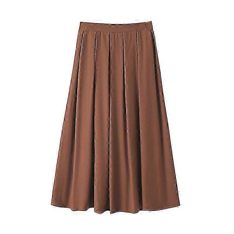 "Plus Size Women's High Waist Pleated A-line Half-body Skirt Commuter Style Spring and Autumn New El